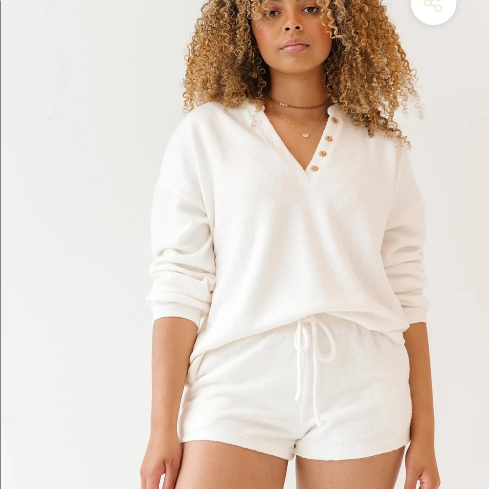 NWT Paloma luca&Grae white ribbed short set